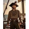 imageMens Pirate Vampire Ruffle Shirt Elastic Cuff Poet Victorian Steampunk Renaissance Medieval Cosplay CostumeBrown