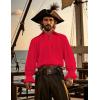 imageMens Pirate Vampire Ruffle Shirt Elastic Cuff Poet Victorian Steampunk Renaissance Medieval Cosplay CostumeClassic Red