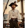 imageMens Pirate Vampire Ruffle Shirt Elastic Cuff Poet Victorian Steampunk Renaissance Medieval Cosplay CostumeKhaki