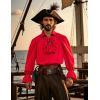 imageMens Pirate Vampire Ruffle Shirt Elastic Cuff Poet Victorian Steampunk Renaissance Medieval Cosplay CostumeRed