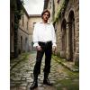 imageMens Pirate Vampire Ruffle Shirt Elastic Cuff Poet Victorian Steampunk Renaissance Medieval Cosplay CostumeWhiteb