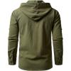 imageMens Pure Cotton Retro Style Lace Up Hooded Shirts for Renaissance Pirate Viking Medieval CostumeArmy Green