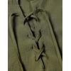 imageMens Pure Cotton Retro Style Lace Up Hooded Shirts for Renaissance Pirate Viking Medieval CostumeArmy Green