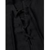 imageMens Pure Cotton Retro Style Lace Up Hooded Shirts for Renaissance Pirate Viking Medieval CostumeBlack