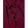 imageMens Pure Cotton Retro Style Lace Up Hooded Shirts for Renaissance Pirate Viking Medieval CostumeBurgundy
