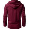 imageMens Pure Cotton Retro Style Lace Up Hooded Shirts for Renaissance Pirate Viking Medieval CostumeBurgundy