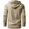imageMens Pure Cotton Retro Style Lace Up Hooded Shirts for Renaissance Pirate Viking Medieval CostumeKhaki