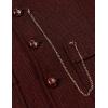 imageMens Vintage Slim Fit Suit Vest Formal Prom Party Herringbone Pattern Waistcoat with Chain DetailBurgundy