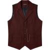 imageMens Vintage Slim Fit Suit Vest Formal Prom Party Herringbone Pattern Waistcoat with Chain DetailBurgundy