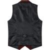 imageMens Vintage Slim Fit Suit Vest Formal Prom Party Herringbone Pattern Waistcoat with Chain DetailBurgundy
