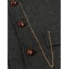 imageMens Vintage Slim Fit Suit Vest Formal Prom Party Herringbone Pattern Waistcoat with Chain DetailDark Grey