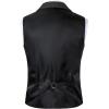 imageMens Vintage Slim Fit Suit Vest Formal Prom Party Herringbone Pattern Waistcoat with Chain DetailDark Grey
