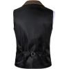 imageMens Vintage Slim Fit Suit Vest Formal Prom Party Herringbone Pattern Waistcoat with Chain DetailKhaki