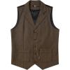 imageMens Vintage Slim Fit Suit Vest Formal Prom Party Herringbone Pattern Waistcoat with Chain DetailKhaki
