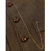 imageMens Vintage Slim Fit Suit Vest Formal Prom Party Herringbone Pattern Waistcoat with Chain DetailKhaki