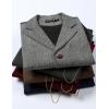 imageMens Vintage Slim Fit Suit Vest Formal Prom Party Herringbone Pattern Waistcoat with Chain DetailKhaki
