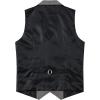 imageMens Vintage Slim Fit Suit Vest Formal Prom Party Herringbone Pattern Waistcoat with Chain DetailLight Grey