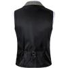 imageMens Vintage Slim Fit Suit Vest Formal Prom Party Herringbone Pattern Waistcoat with Chain DetailLight Grey