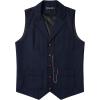 imageMens Vintage Slim Fit Suit Vest Formal Prom Party Herringbone Pattern Waistcoat with Chain DetailNavy Blue