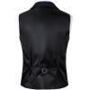 imageMens Vintage Slim Fit Suit Vest Formal Prom Party Herringbone Pattern Waistcoat with Chain DetailNavy Blue