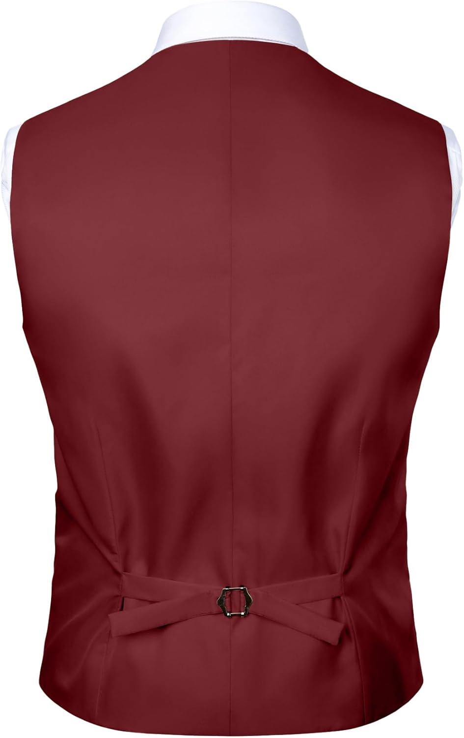 imageMens Classic Slim Fit Dress Vest Formal Wedding Prom Tuxedo Suit Vest with PocketBurgundy