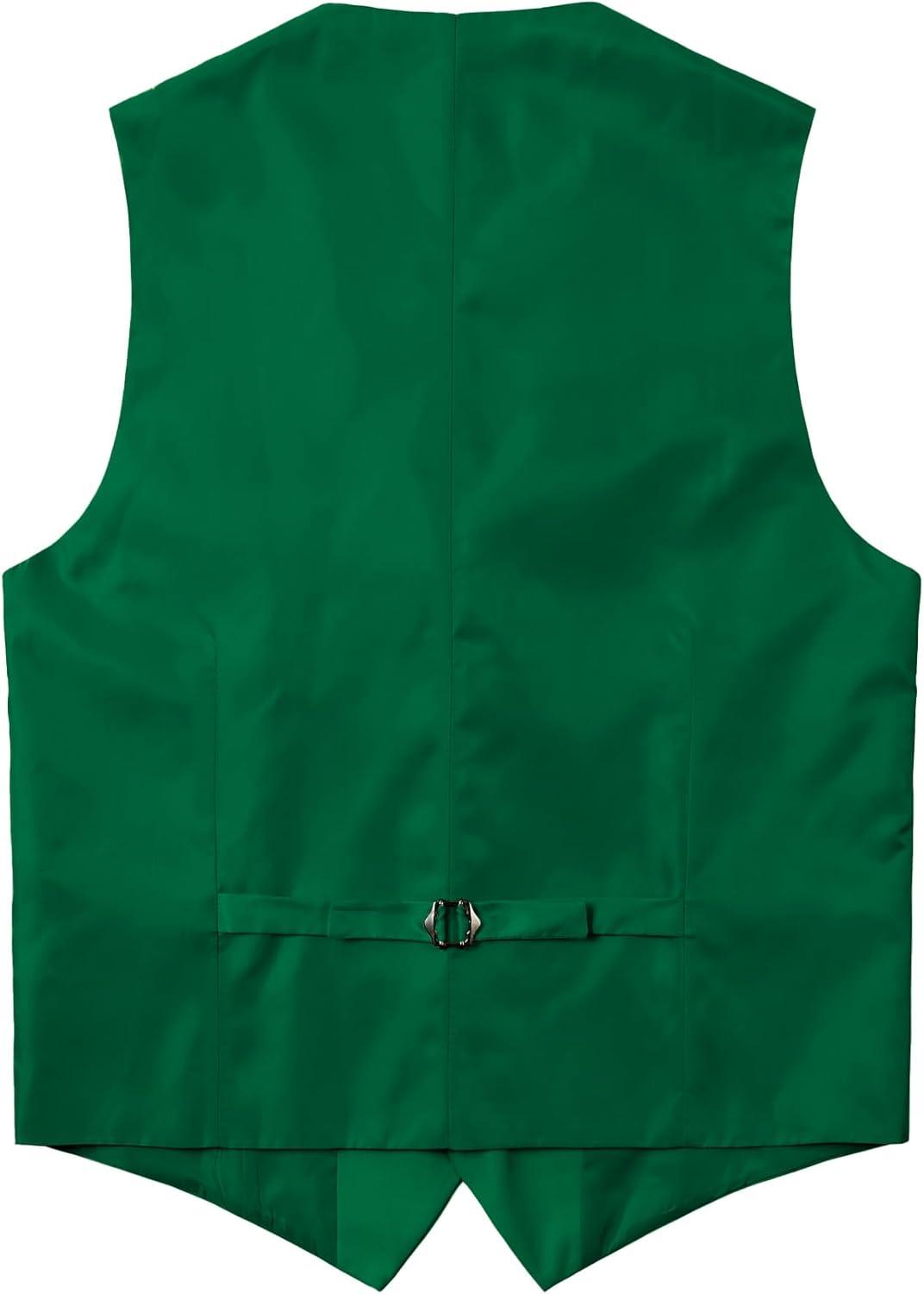 imageMens Classic Slim Fit Dress Vest Formal Wedding Prom Tuxedo Suit Vest with PocketGreen