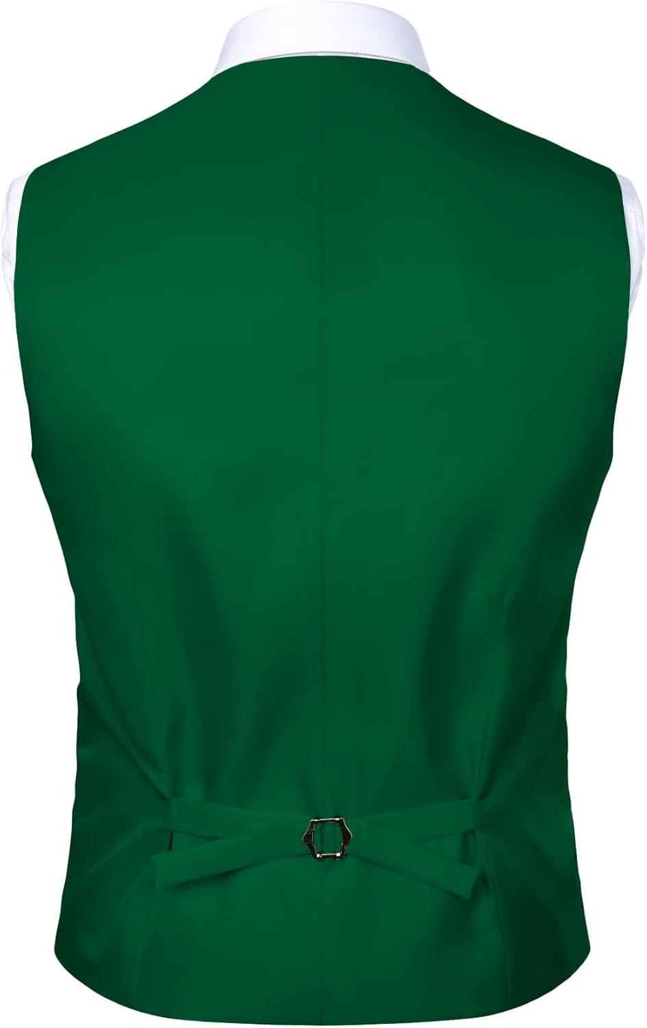imageMens Classic Slim Fit Dress Vest Formal Wedding Prom Tuxedo Suit Vest with PocketGreen