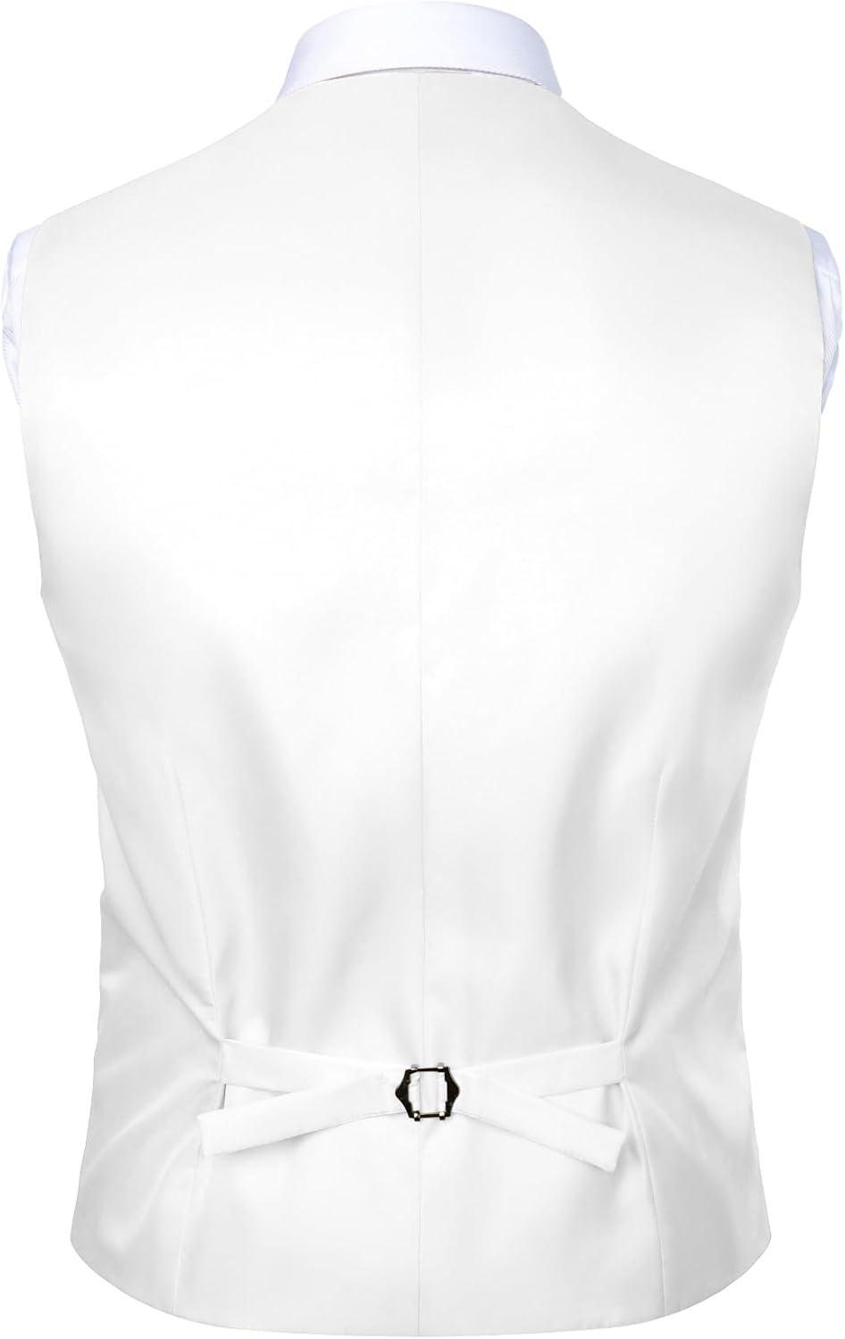 imageMens Classic Slim Fit Dress Vest Formal Wedding Prom Tuxedo Suit Vest with PocketWhite