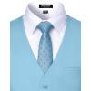 imageMens Classic Slim Fit Dress Vest Formal Wedding Prom Tuxedo Suit Vest with PocketLight Blue