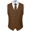 imageMens Classic Slim Fit Dress Vest Formal Wedding Prom Tuxedo Suit Vest with PocketBrown