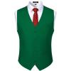 imageMens Classic Slim Fit Dress Vest Formal Wedding Prom Tuxedo Suit Vest with PocketGreen
