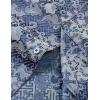 imageMens Shiny Satin SilkLike Designer Shirt Summer Regular Fit Short Sleeve Button Up Floral Shirt with PocketBlue
