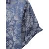 imageMens Shiny Satin SilkLike Designer Shirt Summer Regular Fit Short Sleeve Button Up Floral Shirt with PocketBlue
