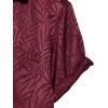 imageMens Shiny Satin SilkLike Designer Shirt Summer Regular Fit Short Sleeve Button Up Floral Shirt with PocketBurgundy