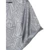imageMens Shiny Satin SilkLike Designer Shirt Summer Regular Fit Short Sleeve Button Up Floral Shirt with PocketGray Silver