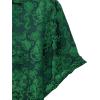 imageMens Shiny Satin SilkLike Designer Shirt Summer Regular Fit Short Sleeve Button Up Floral Shirt with PocketGreen