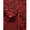 imageMens Shiny Satin SilkLike Designer Shirt Summer Regular Fit Short Sleeve Button Up Floral Shirt with PocketRed