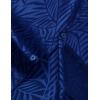 imageMens Shiny Satin SilkLike Designer Shirt Summer Regular Fit Short Sleeve Button Up Floral Shirt with PocketRoyal Blue