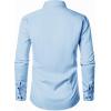 imageMens Stretch Wrinkle Free Dress Shirts Formal Prom Wedding Long Sleeve Button Down ShirtsBlue