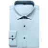 imageMens Stretch Wrinkle Free Dress Shirts Formal Prom Wedding Long Sleeve Button Down ShirtsLight Blue