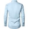 imageMens Stretch Wrinkle Free Dress Shirts Formal Prom Wedding Long Sleeve Button Down ShirtsLight Blue