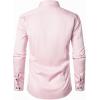imageMens Stretch Wrinkle Free Dress Shirts Formal Prom Wedding Long Sleeve Button Down ShirtsPink