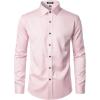 imageMens Stretch Wrinkle Free Dress Shirts Formal Prom Wedding Long Sleeve Button Down ShirtsPink