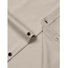 imageMens Stretch Wrinkle Free Dress Shirts Formal Prom Wedding Long Sleeve Button Down ShirtsTan
