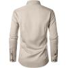 imageMens Stretch Wrinkle Free Dress Shirts Formal Prom Wedding Long Sleeve Button Down ShirtsTan
