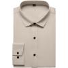 imageMens Stretch Wrinkle Free Dress Shirts Formal Prom Wedding Long Sleeve Button Down ShirtsTan