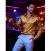 imageJEMITOP Mens Shiny Luxury Satin Slim Fit Dress Shirts SilkLike Glossy Long Sleeve Button Down Shirts for Wedding Party PromGold