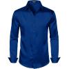 imageJEMITOP Mens Shiny Luxury Satin Slim Fit Dress Shirts SilkLike Glossy Long Sleeve Button Down Shirts for Wedding Party PromRoyal Blue