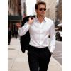 imageJEMITOP Mens Shiny Luxury Satin Slim Fit Dress Shirts SilkLike Glossy Long Sleeve Button Down Shirts for Wedding Party PromWhite