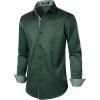 imageJEMITOP Mens Stretch MultiUse Long Sleeve Dress Shirts Party Prom Wedding Shirts with Slight SheenDark Green